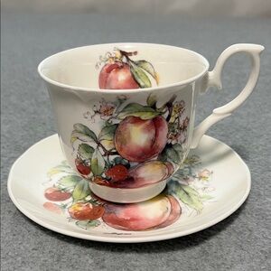 Duchess England Cup Saucer Tea Set Bone China Strawberries Peaches Collectable